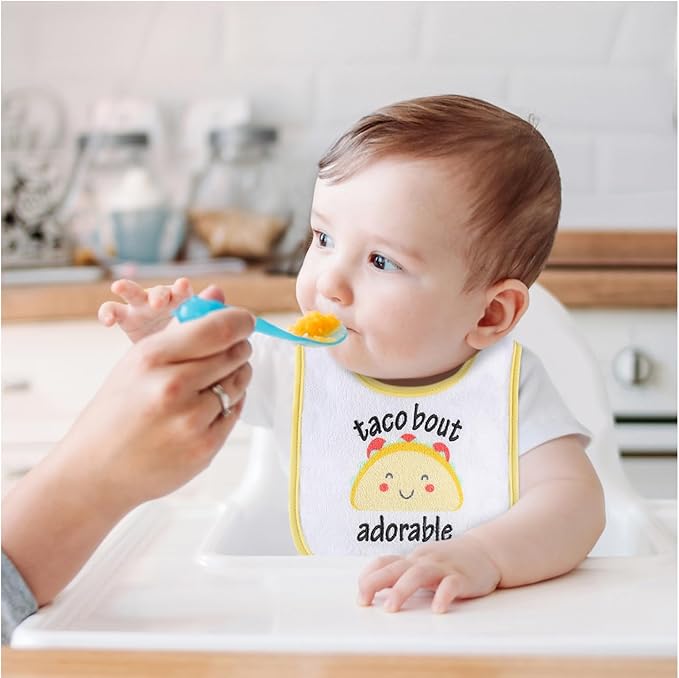 The Peanutshell Baby Boy or Girl Terry Bibs Set of 8-100% Cotton, Soft, Absorbent Baby Bibs, Unisex Toddler Boy or Girl Set, Newborn & Infant - Han-Gry