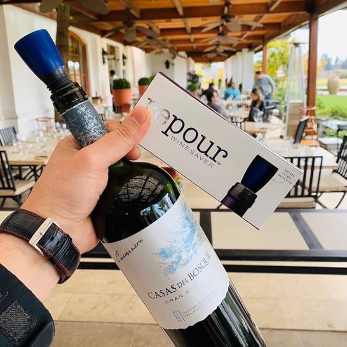 Repour Wine Saver and Stopper - Removes Oxygen, Preserving and Keeping Wine As Fresh As The Day The Bottle Was Opened - 24-Pack - Black