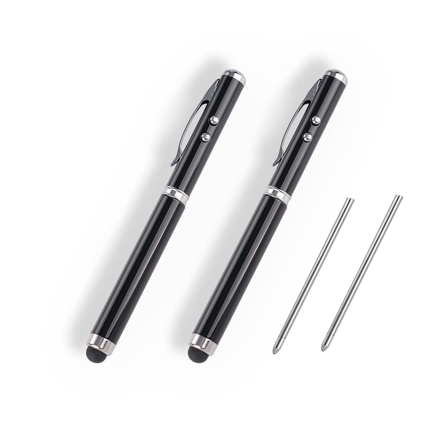 Metal Multi-Function Pen, Touch Screen Stylus, Flashlight with White Light, Infrared, Creative Christmas and Birthday Gifts (2 B