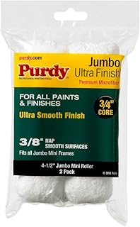 Purdy 140624052 Jumbo Mini Ultra Finish Roller Replacements, 2-Pack, 4-1/2 inch x 3/4 inch nap