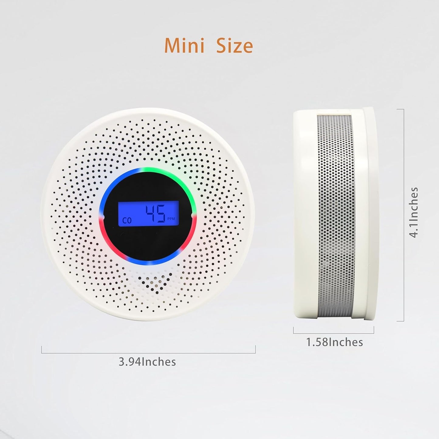 10-Year Battery Smoke and Carbon Monoxide Detector, 2-in-1 Smoke CO Alarm with Digital Display, Reliable Fire and CO Alarm for Home, Bedroom, Kitchen (1 Pack)