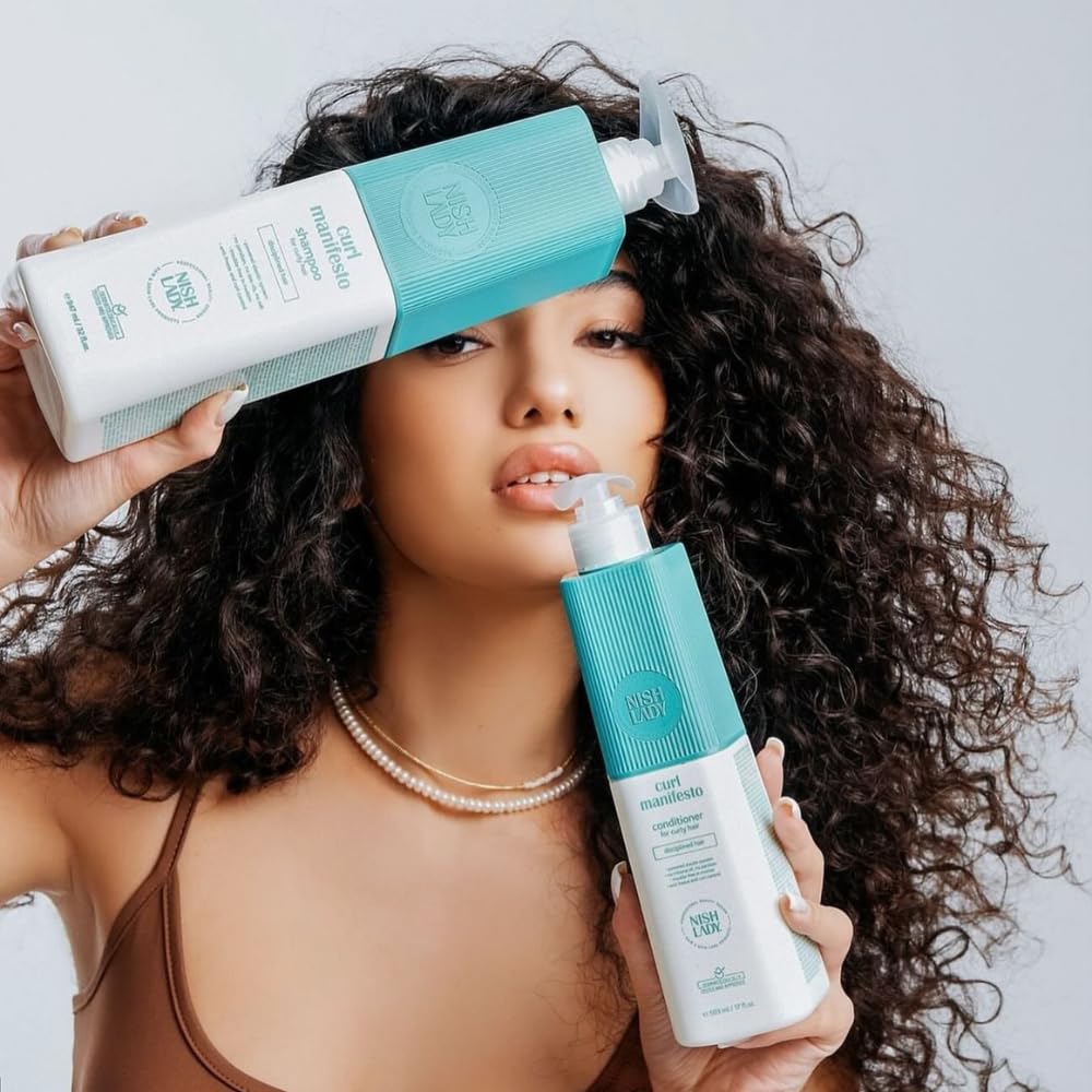 Nishlady Curl Manifesto Clarifying Shampoo for Curly Hair, 503 ml | Sulfate Free Shampoo | Disciplined Hair Curl Shampoo (Shampo