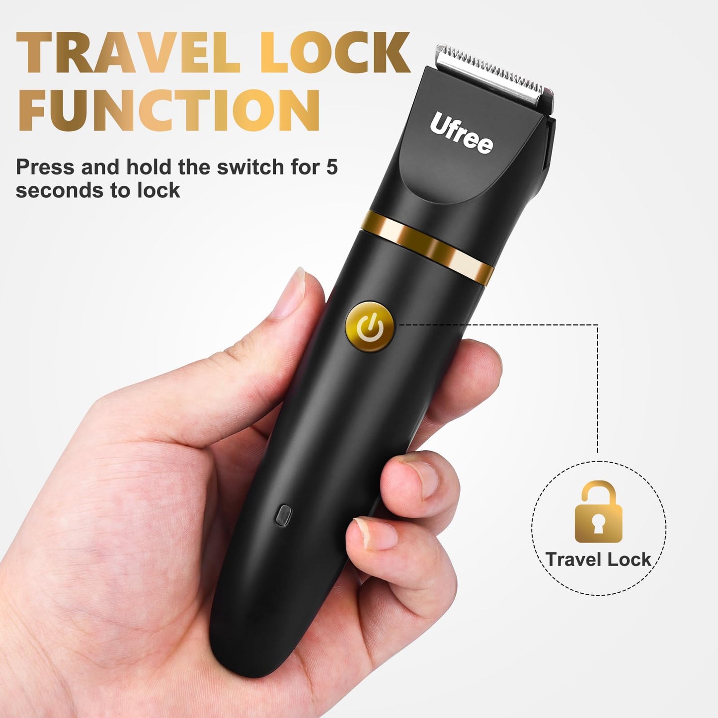 Ufree Body Hair Trimmer for Men, Manscape Ball Pubic Hair Trimmer, 3 in 1 Body Grooming Kit for Groin, Waterproof Body Electric
