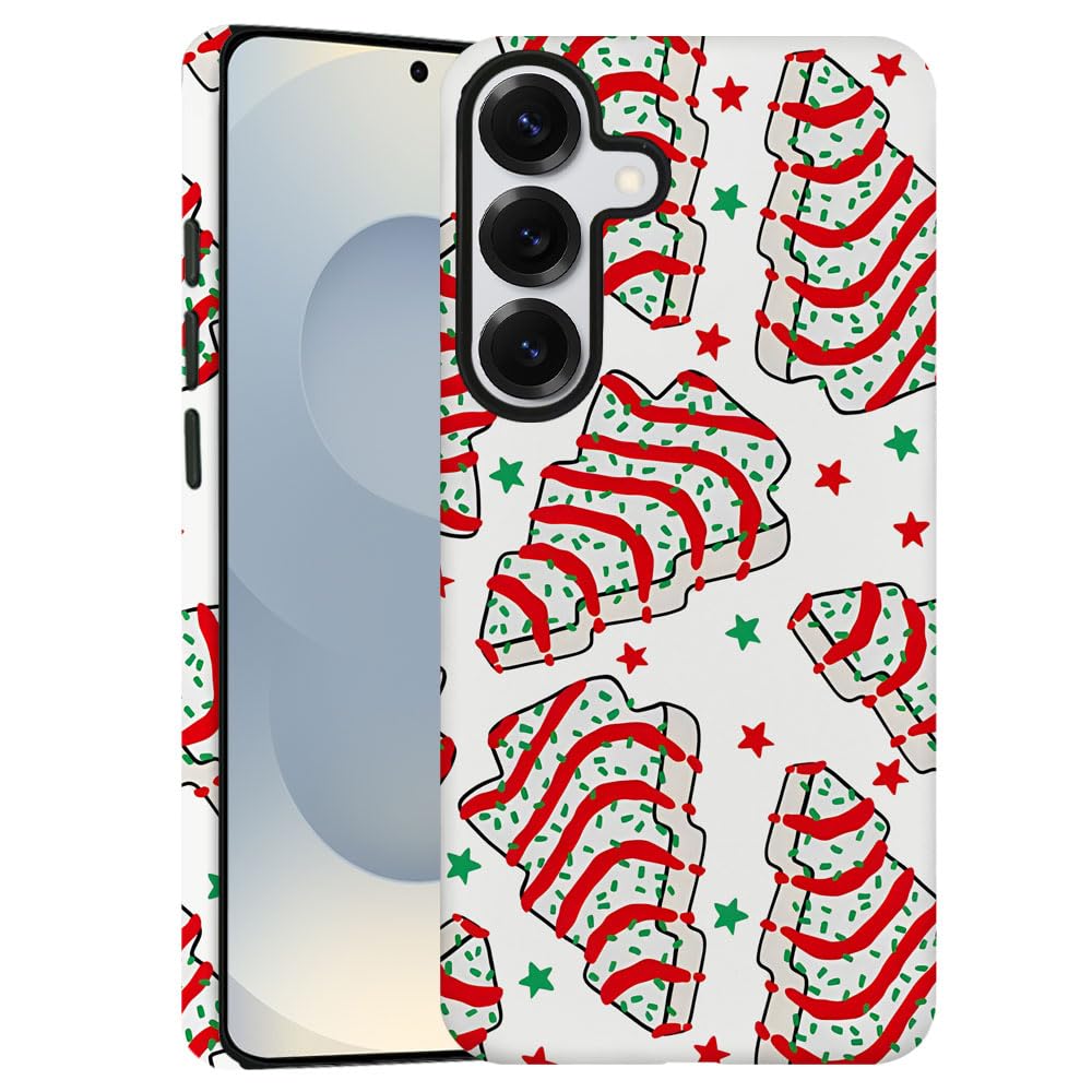 Case Compatible with Samsung Galaxy S25 Plus - Hybrid Durable Shockproof Phone Cover,Cases for Woman Girl - Christmas Tree Red