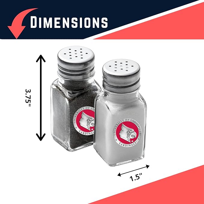 Heritage Pewter Louisville Salt and Pepper Shaker Set of 2 Bottles | Expertly Crafted Pewter Glass