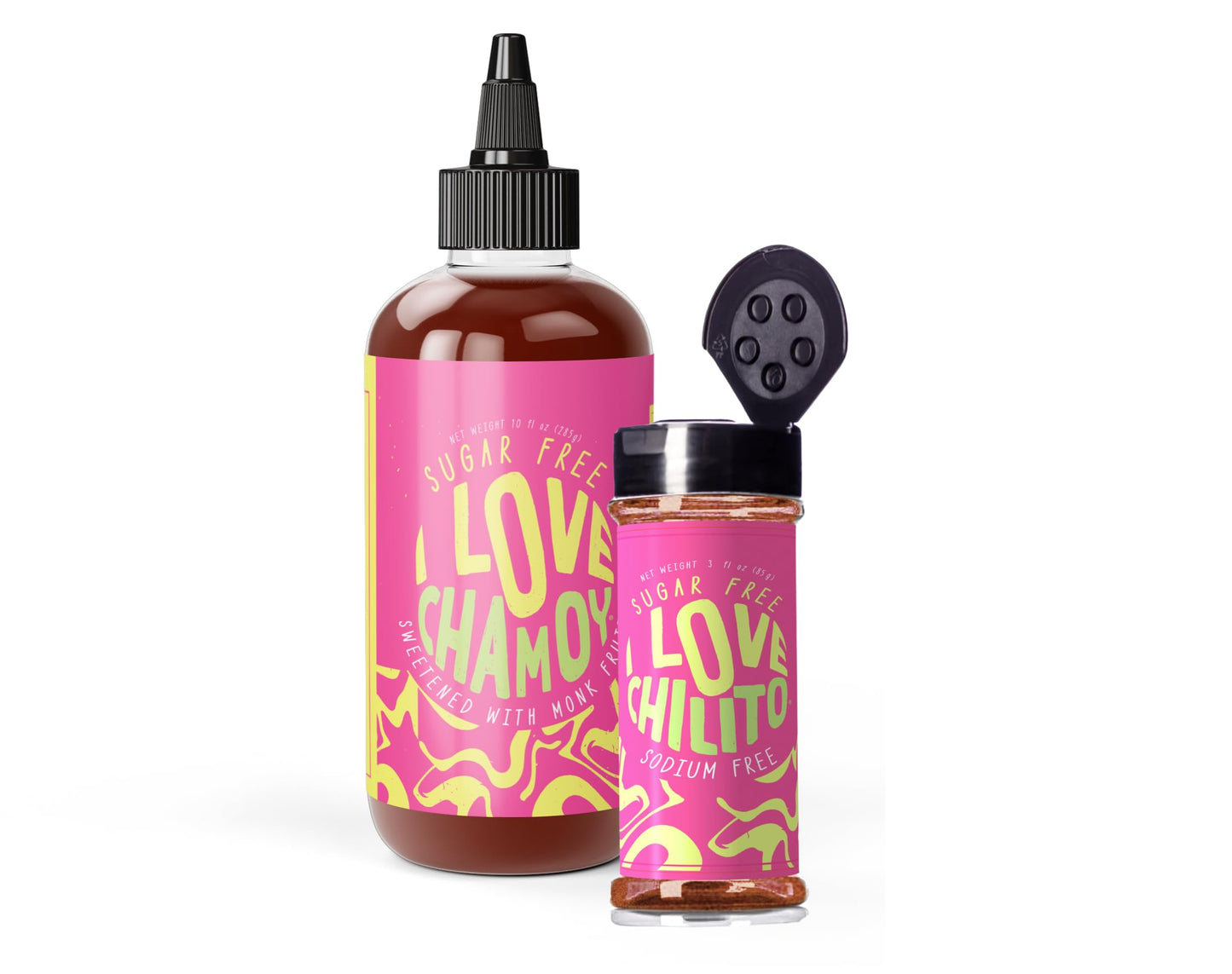 I Love Chamoy Sugar Free Bundle - Includes Chamoy Sauce & Chamoy Powder (Chilito) | Sweet & Spicy Mexican-Inspired Flavors | No