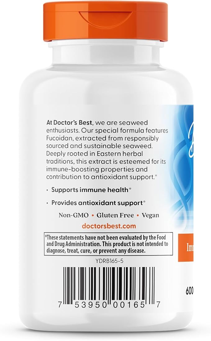 Doctor's Best Fucoidan 70%, Non-GMO, Vegan, Gluten Free, 60 Count