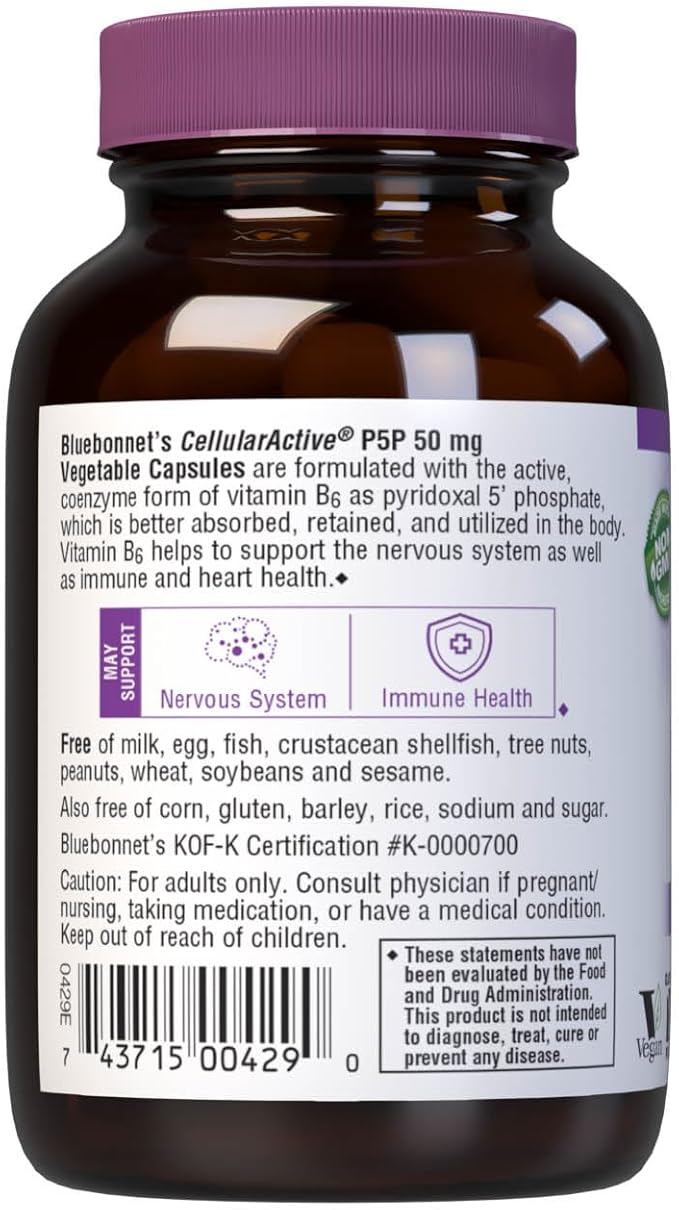 Bluebonnet Nutrition - CellularActive P-5-P 50mg - 90 Vegetarian Capsules