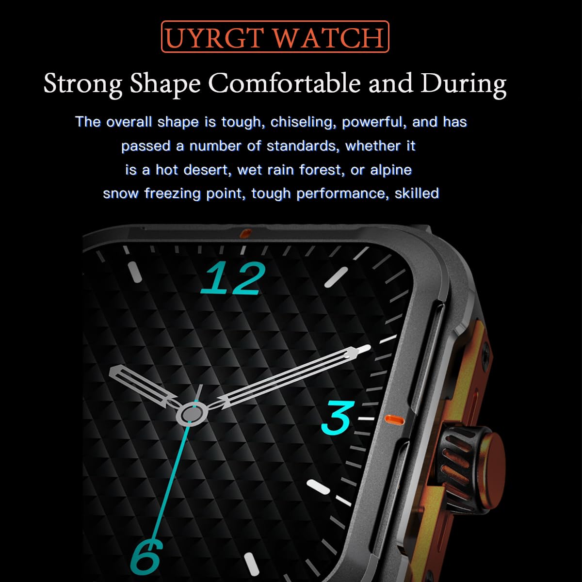 Uyrgt Sports&Rugged Smartwatch For Men Women,Cnc Aluminum Alloy Frame,1.83 Full Touch Display,Bluetooth Call,Fitness Tracker