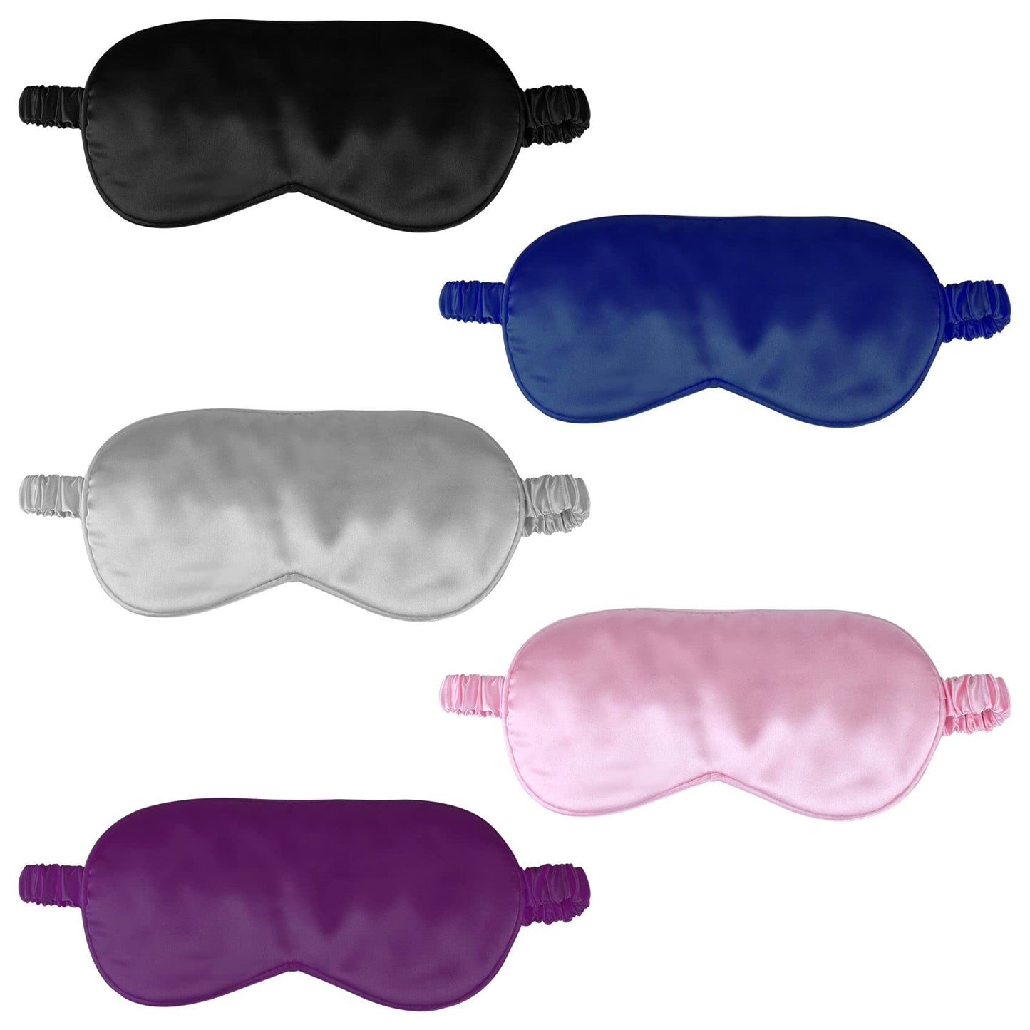 1 Pack Sleep Mask, Silk Eye Mask with Elastic Strap, Blindfold, Soft Silk Sleeping Mask for Girls, Women, Men (Black)