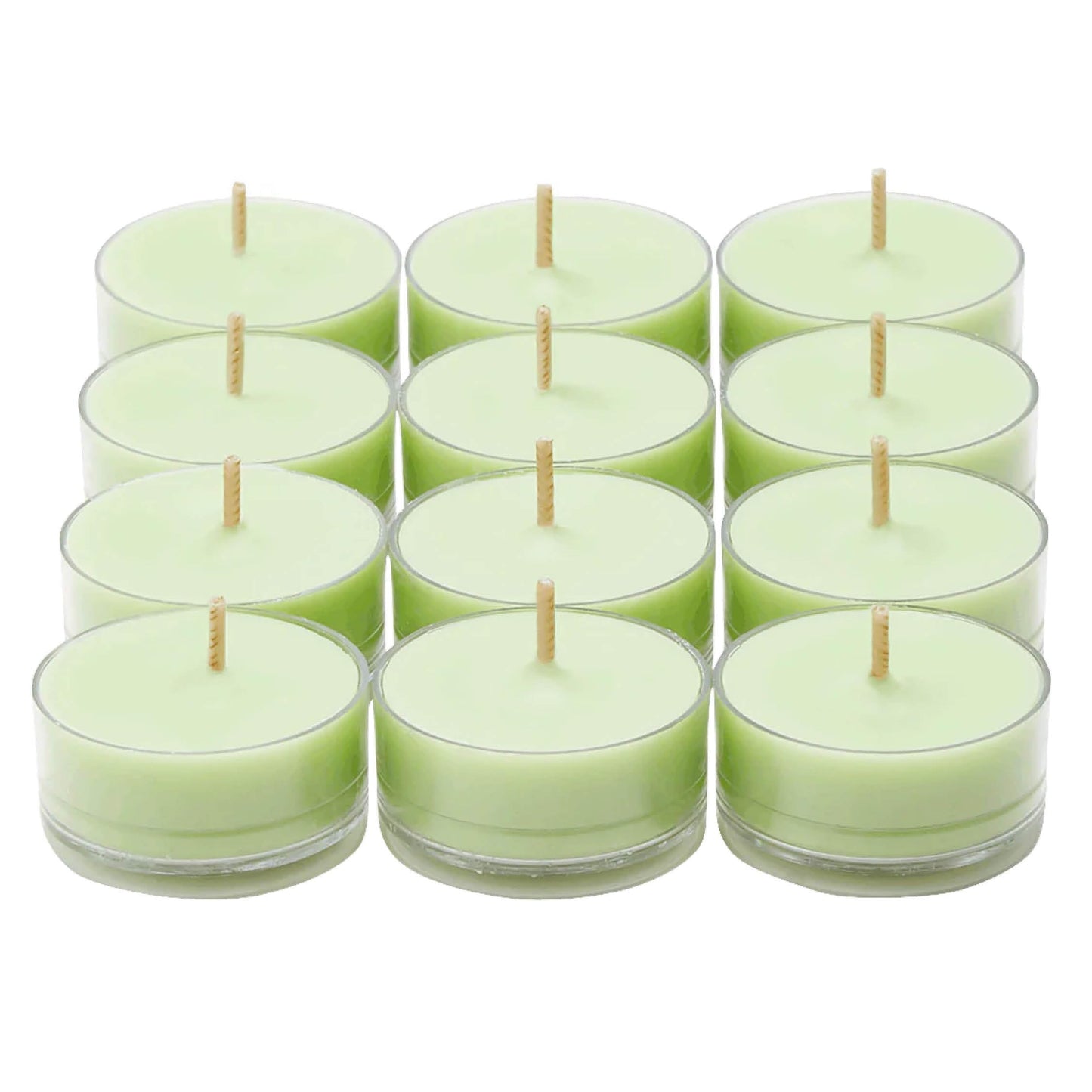 Partylite Set Of 12 Tea Lights Candles Cucumber & Clementine Scent Aromatherapy Scented Candles Gift Set Up To 4 To 6 Hours Burn Time