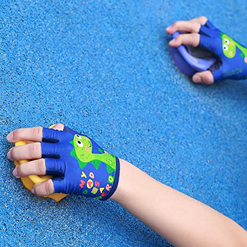 Kids Half Finger Gymnastics Gloves for Age 1-9 Boys Girls Climbing Biking Good Grip Control Gloves for Gymnastics Balance ...