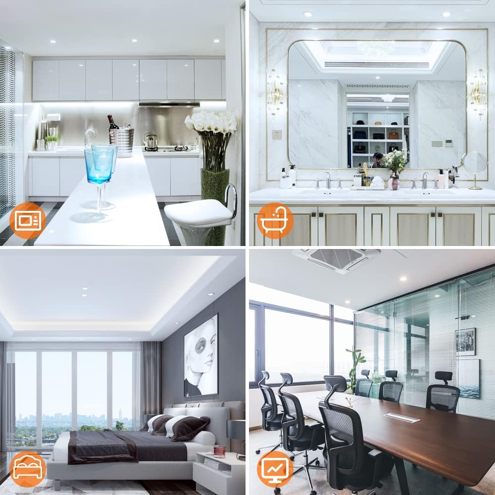 Inshareplus 6 Pack 2 Inch Led Recessed Lighting Downlight Dimmable 3W (35W Equivalent) 5000K Daylight White Cri80 Recessed Light Fixtures With Led Driver