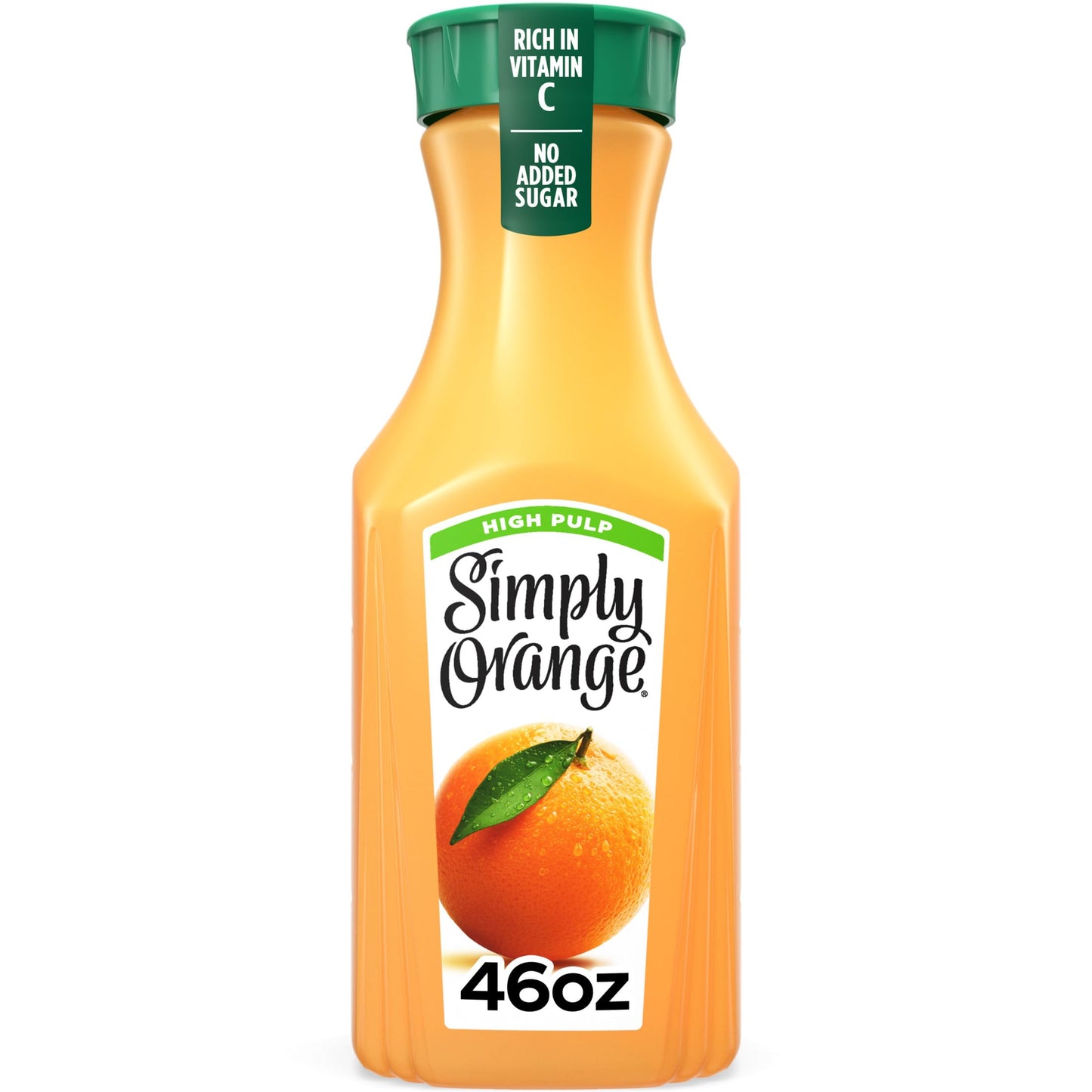 Simply Orange High Pulp Orange Juice Bottle, 46 fl oz