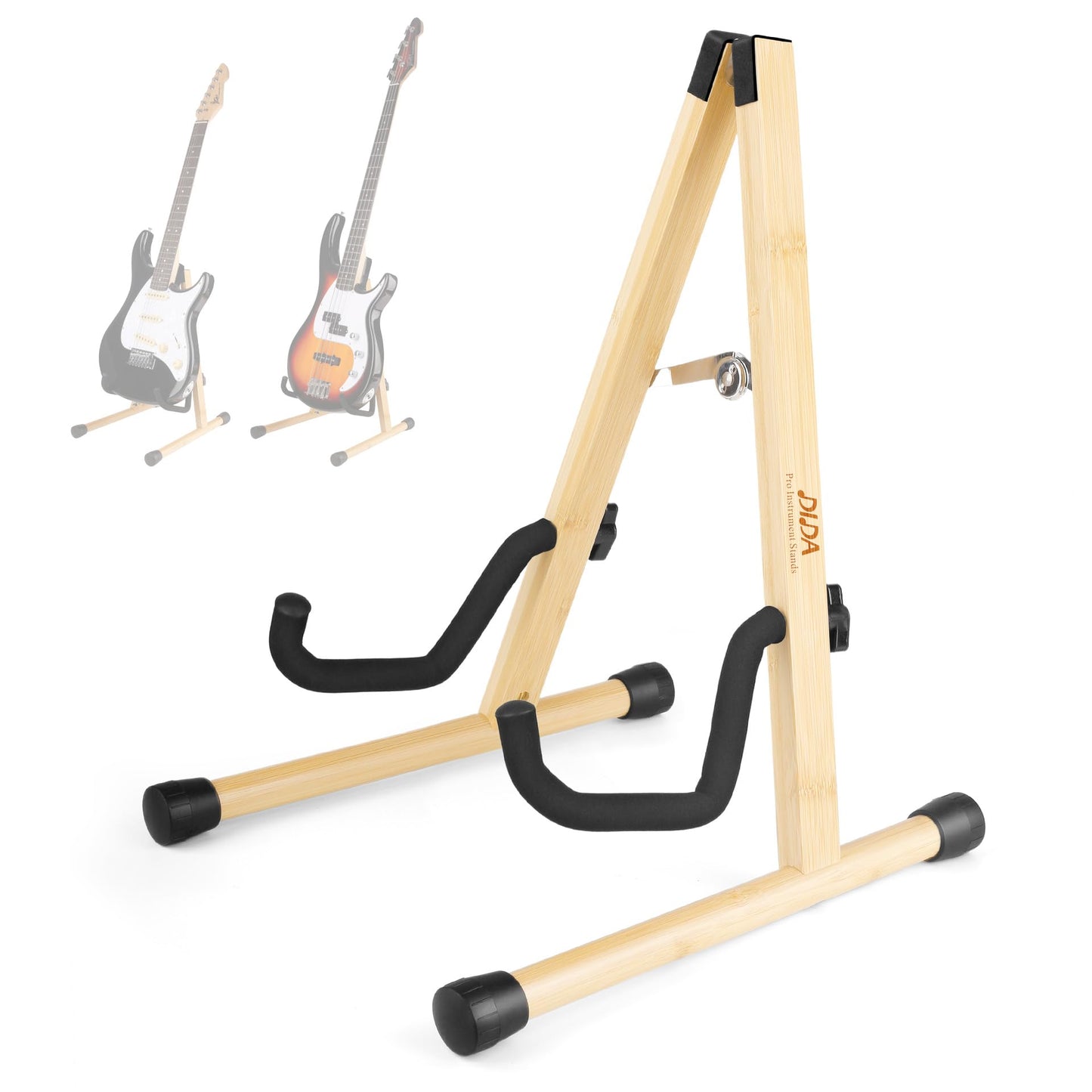 DIDA Electric Guitar Stand, Bass Guitar Stand, A Frame Wooden Floor Stand for Bass, Electric Guitar with Soft foam and Non-slip