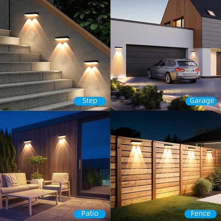 Xmnsoly Solar Powered Outdoor Lights 8 Pack 3 Modes Bright Led Lens Downlights Waterproof 3000/4000/6000K Dusk To Dawn Deck Lighting For Step Porch Mailbox