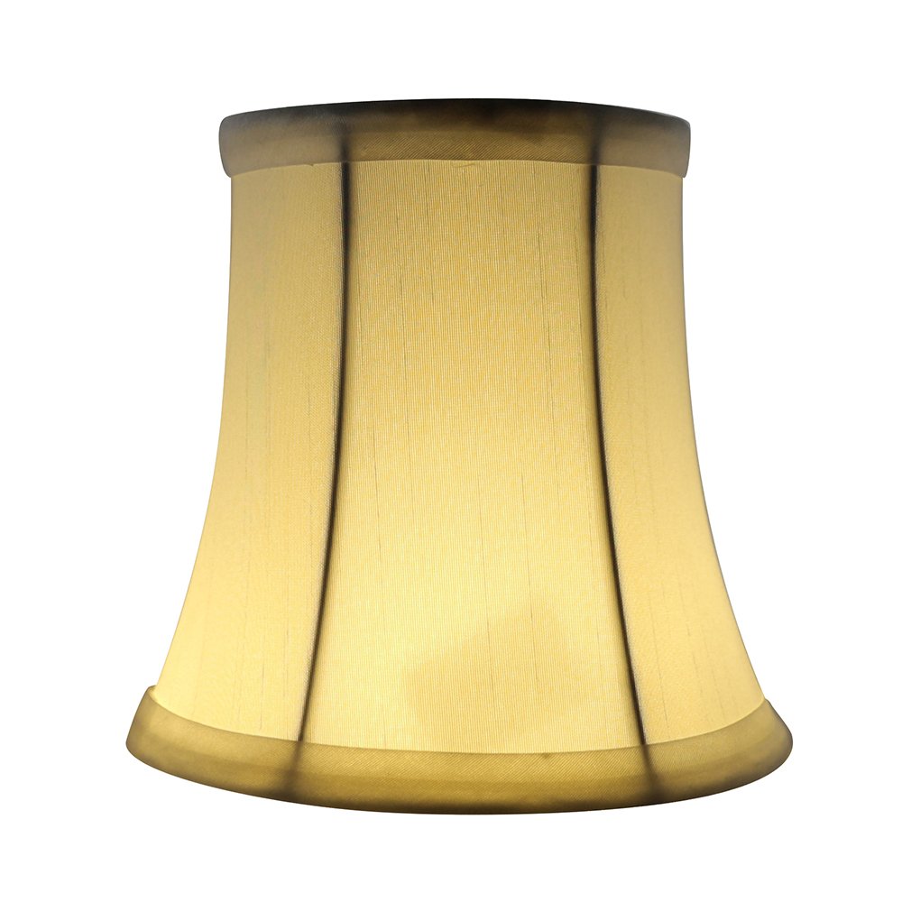 MERIVILLE Set of 6 Off White Faux Silk Chandelier Lamp Shades, Softback Bell Shape, Clip-On Fitter for Candelabra Bulbs, 3.5in x 5in