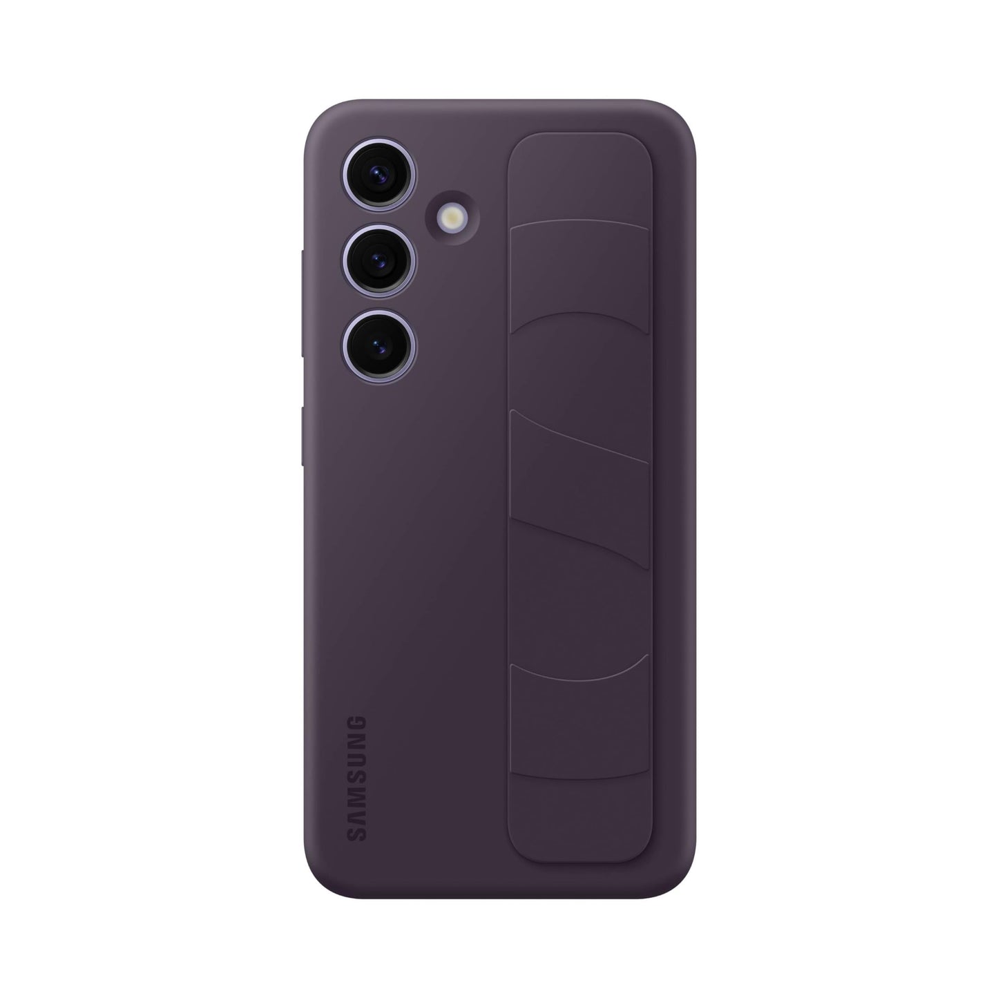 Samsung Galaxy S24+ Plus Standing Grip Phone Case, Protective Silicone Cover with Hand Strap, Kickstand, Durable Design, Soft Touch, US Version, EF-GS926CEEGUS, Dark Violet -Like New