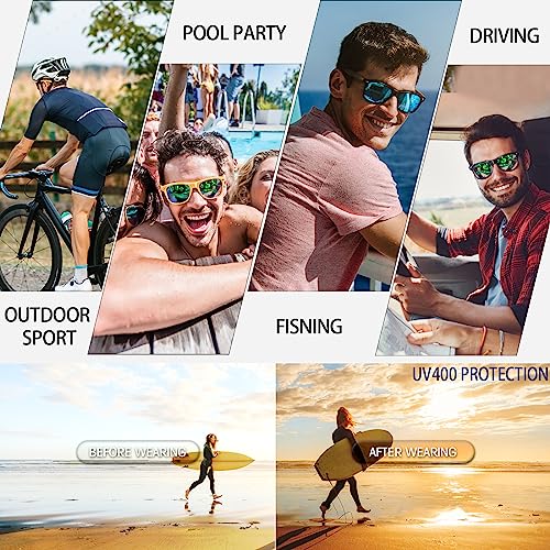 Pibupibu 10/20 Packs Adults Wholesale Neon Colors Square Retro Style Party Favors Sunglasses