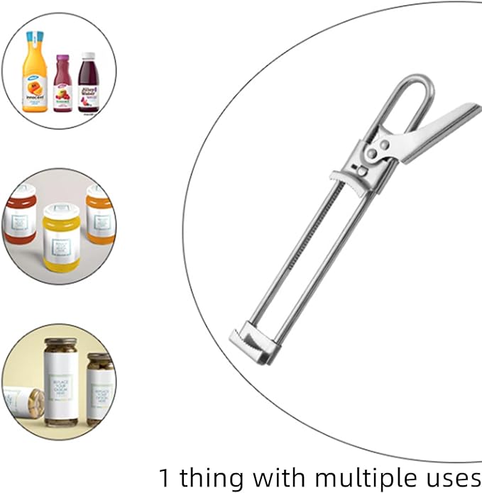 Wavhang Jar Opener, Jar Opener for Weak Hands, Multifunctional Adjustable Can Opener, Adjustable Stainless Steel JarOpener, For Seniors, Kids, Weak Hands (2S)