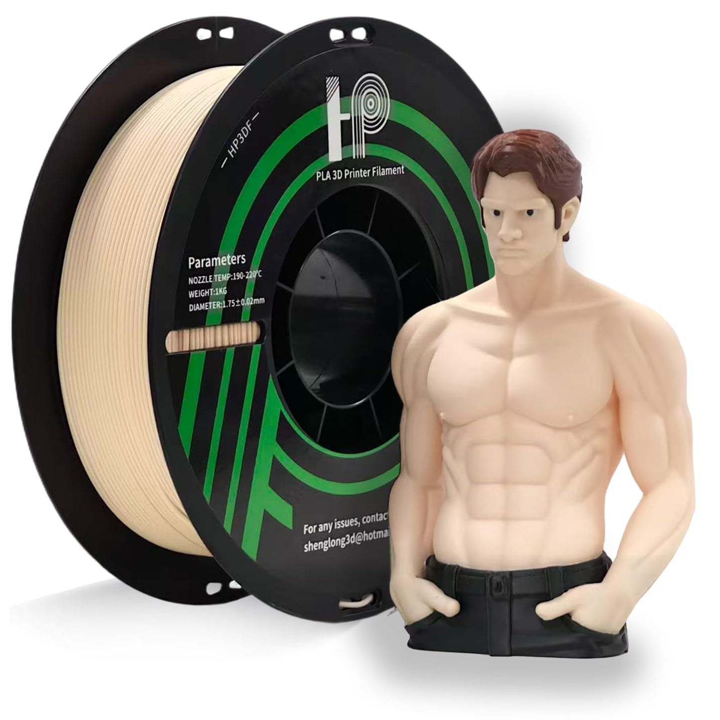 HP3DF PLA Filament, 3D Printer Filament, PLA Filament 1.75mm Dimensional Accuracy +/- 0.02mm, 1KG Spool (2.2 lbs), Fit Most FDM
