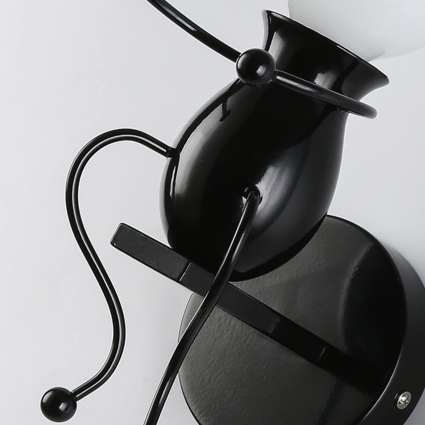 Southpo Led Doll Wall Light Fixtures Childhood Little People Wall Lamps Bedroom Mini Bedside Lamp Modern Children Cartoon Wall Sconces Gift Creative Decor Lighting Indoor 1?E26 Baking discomfort-reducingt (Black)