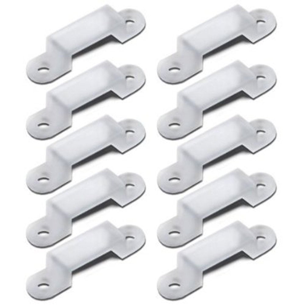 TORCHSTAR 10 Pack Translucent Silicone Mounting Bracket for LED Strip Lights 13mm/0.50inch Model Y008S6JKSQ