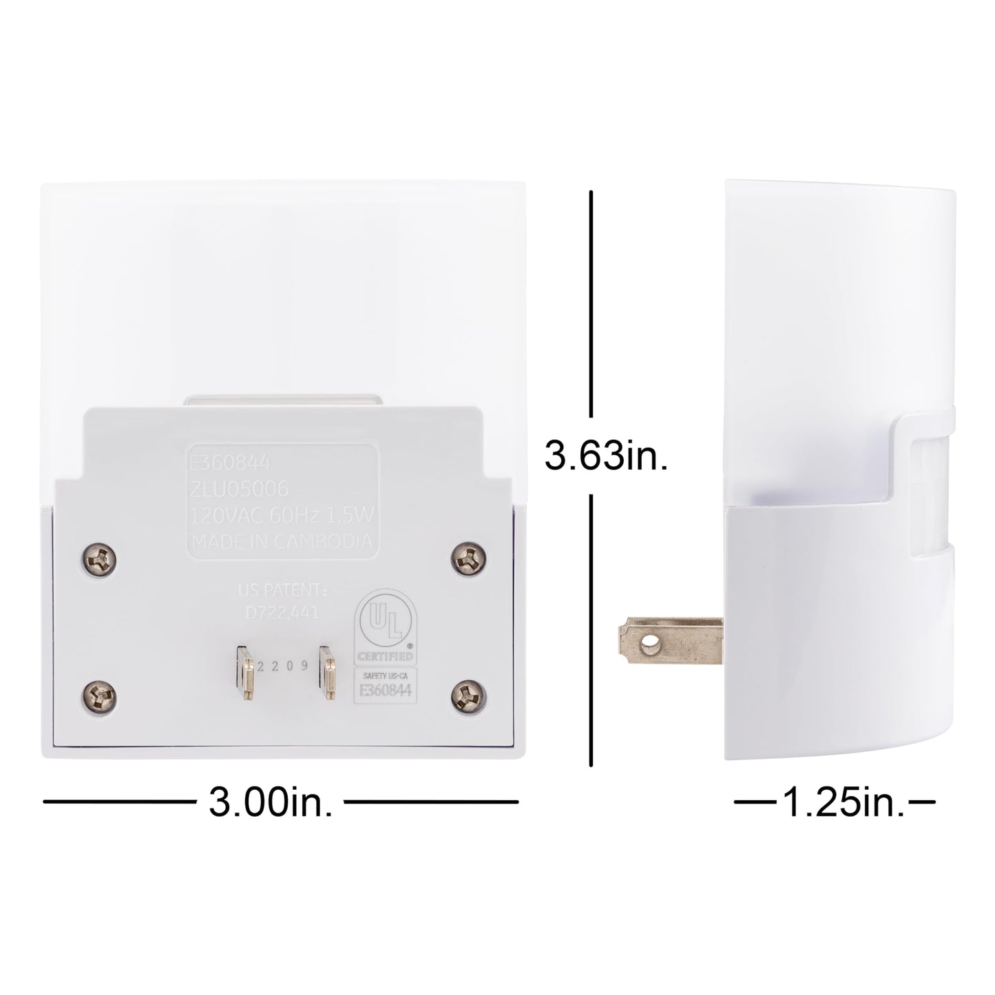 GE home electrical LED Motion Sensor Night Light, 40 Lumens, Plastic, 2 Pack, White, Model 46632