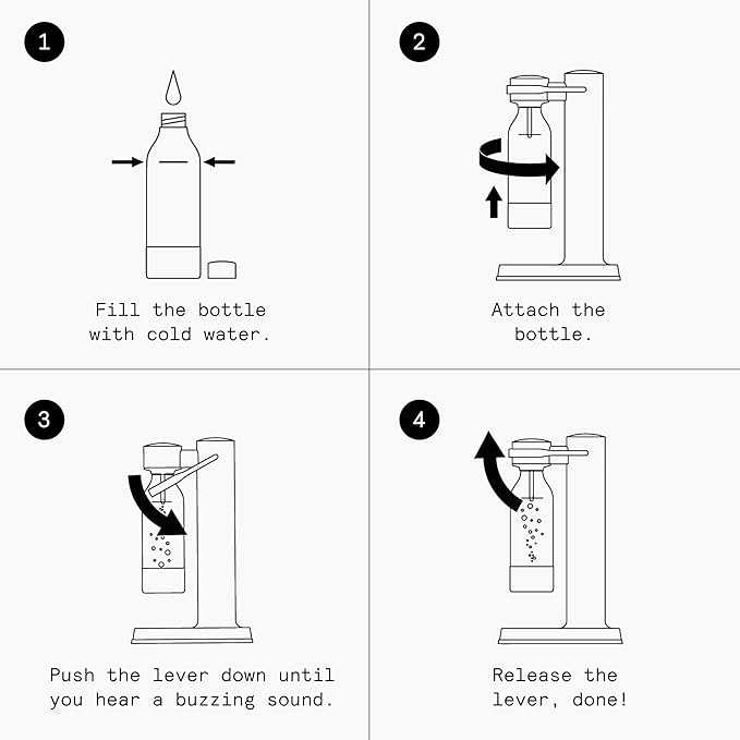 Aarke Carbonator lll with CO2 Cylinder, Sparkling & Carbonation Water Machine, Stainless Steel with PET BPA-Free Reusable Bottle Volume 1L/34 fl oz (Stainless Steel)