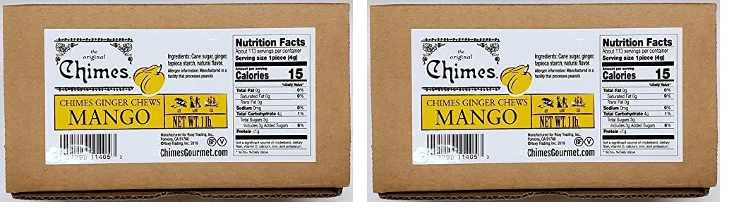 Chimes Mango Ginger Chews, 16 Ounce (Pack of 2)