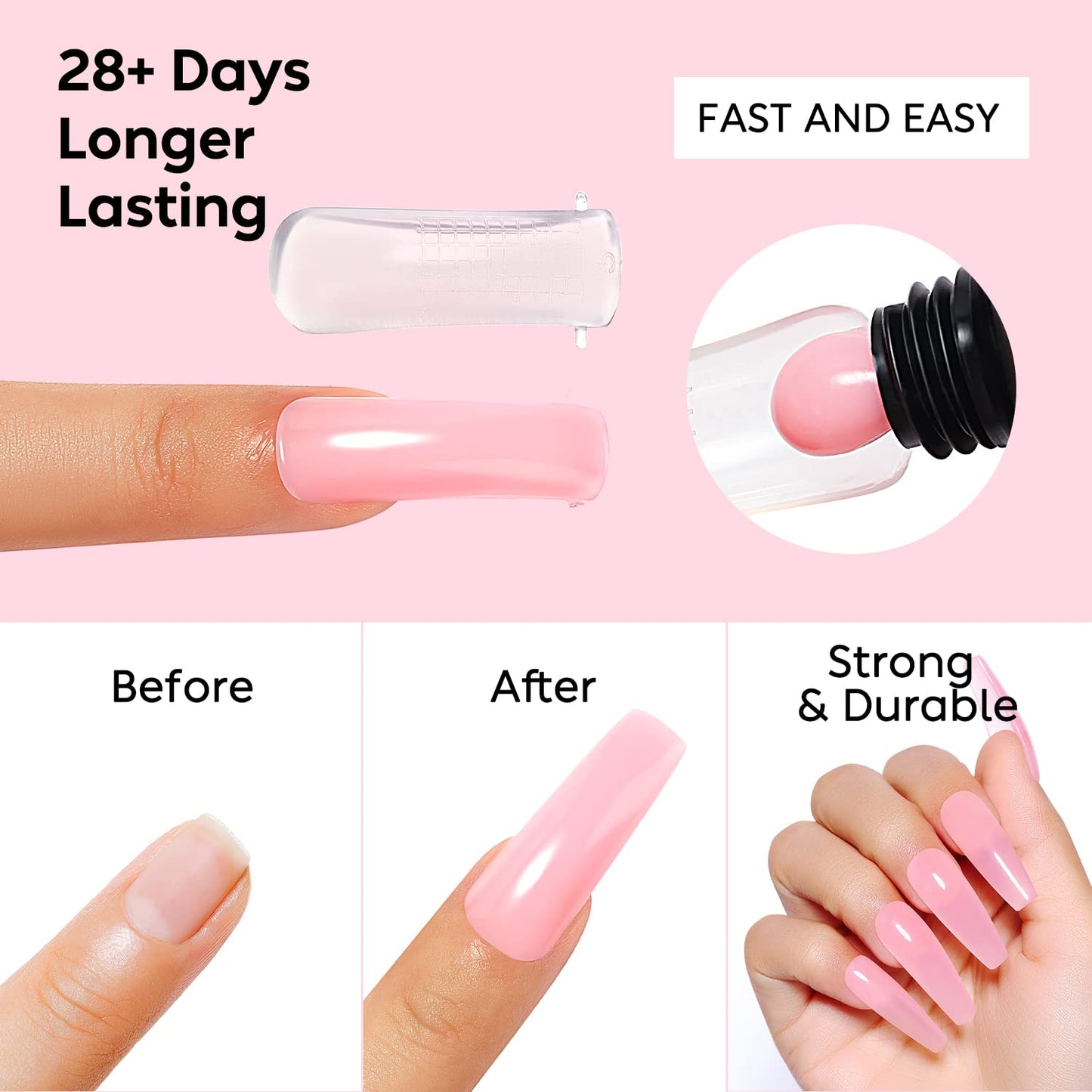 AIMEILI Poly Nail Extension Gel Orange Builder Nail Gel Hema Free Poly Nail Enhancement Nail Art Design DIY Salon Nail At Home G