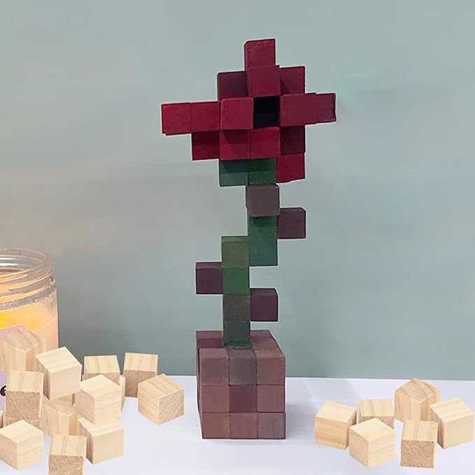 200 Packs Wooden Blocks for Crafts, 1.2 Inch Pine Wood Cubes, 3 x 3 x 3 cm Wooden Cubes for Paint, Stamp, Decorate, DIY Projects and Personalized Gifts,by GNIEMCKIN.
