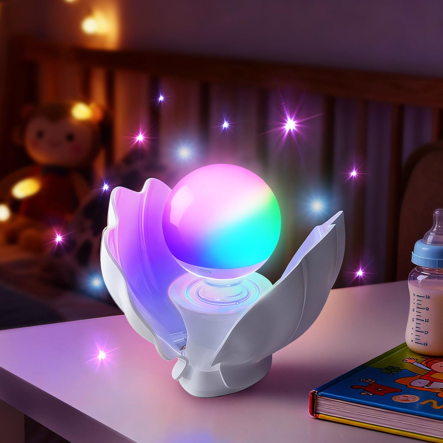 Kids Night Light for Bedroom, Soft BPA-Free Silicone Lamp with 7-Color Changing, 1-Hour Timer & Touch Control, Rechargeable Port