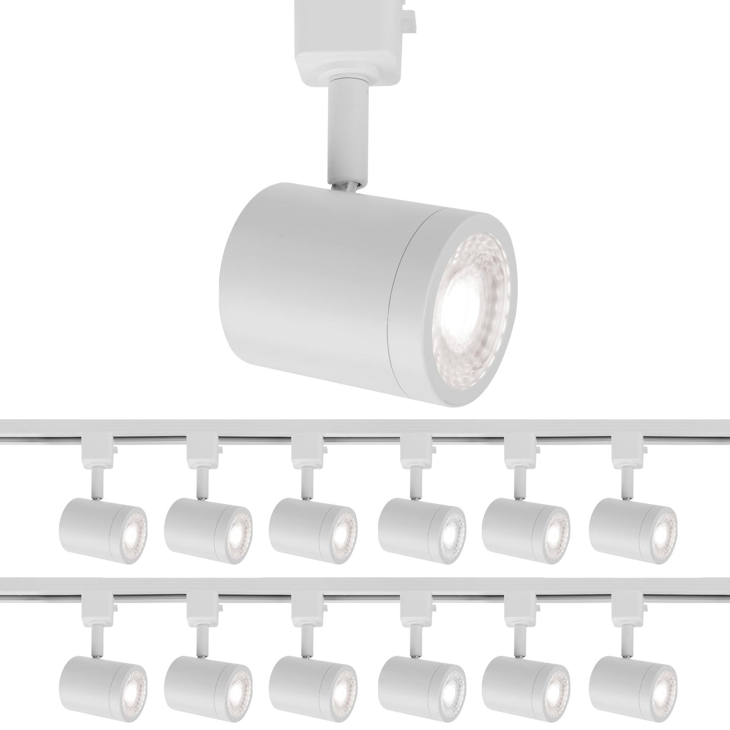 WAC Lighting Charge 8010 LED Adjustable Track Head 5-CCT Selectable 9W 865 Lumens Fully Dimmable in White for H-Style 3 Wire Tra