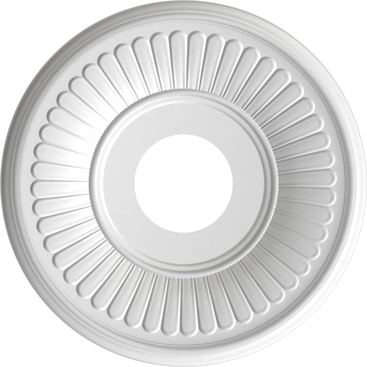 Ekena Millwork Cmp13Bedst Berkshire Thermoformed Pvc Ceiling Medallion (Fits Canopies Up To 5 3/4), 13Od X 3 1/2Id X 3/4P, Unive