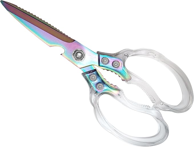 Kitchen Scissors, Heavy Duty Sharp Kitchen Shears Dishwasher Safe, Kitchen Accessories Cooking Shears for Kitchen Meat Chicken Fish Poultry Herb Bread (Blade Color)