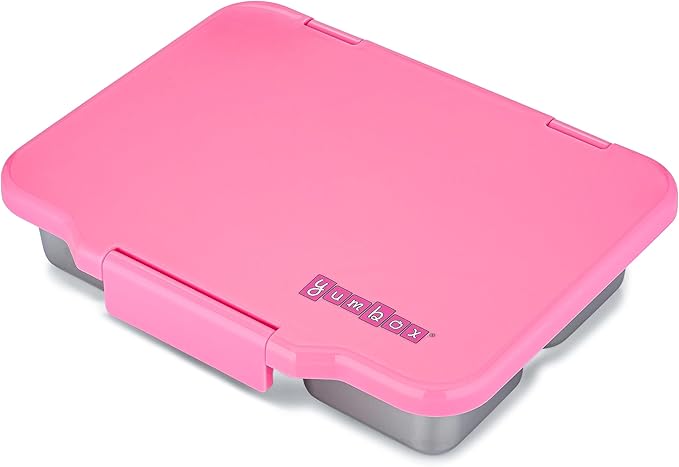 Yumbox Prêt Stainless Steel Bento Lunch Box, 3 Compartment, Secure Seal, BPA-Free, Dishwasher Safe, Compact & Lightweight for Kids & Adults, School & Office Lunch, Portion Control (Versailles Pink)
