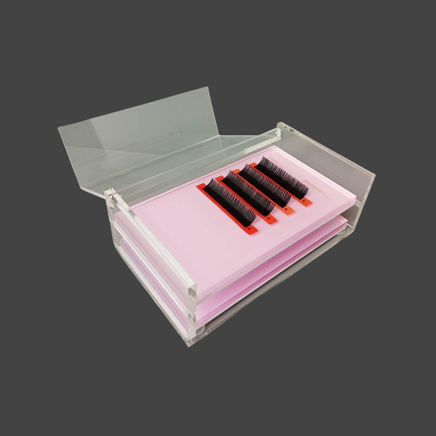 Two Layers Eyelash Grafting Pallet with Cover, Dust-proof Acrylic Lash Tile holder, Eyelash Extensions Storage Gasket Pads 2 Tie
