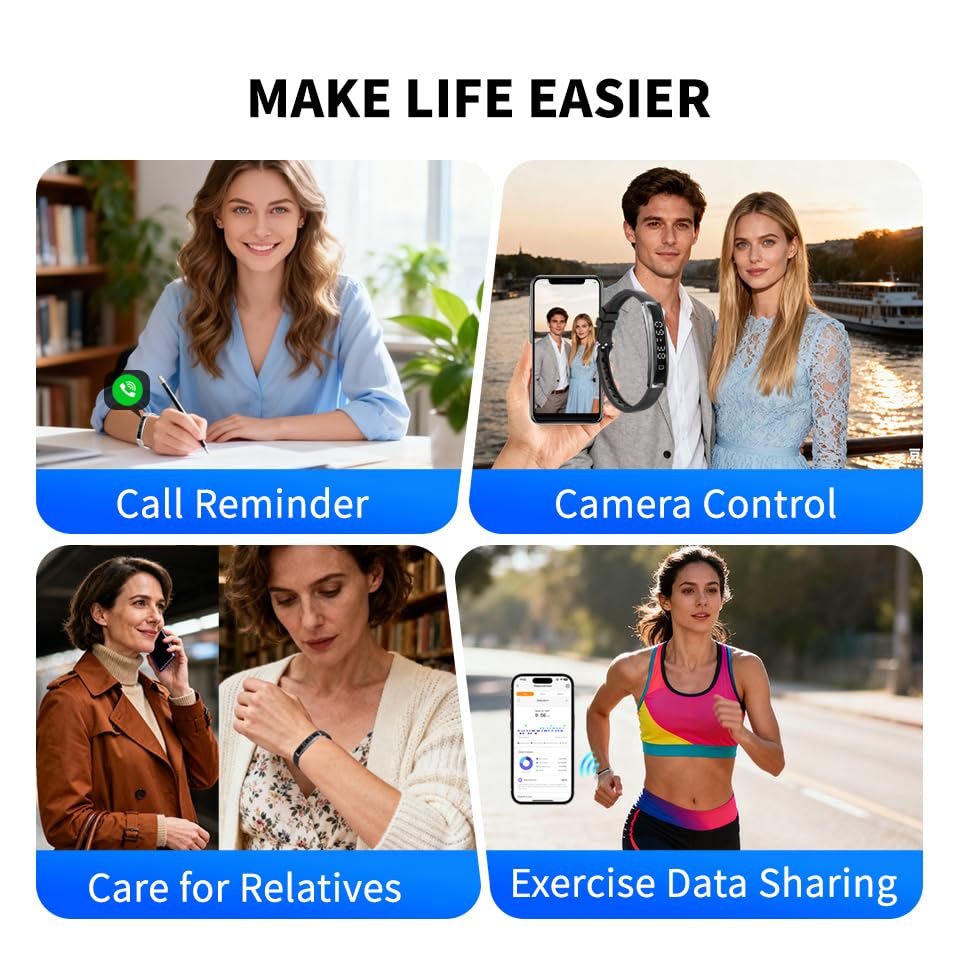 DASEXAUAH Smart Bracelet for Women Men, Fitness Tracker Smart Wristband, Waterproof Health Band with 24/7 Heart Rate Sleep...