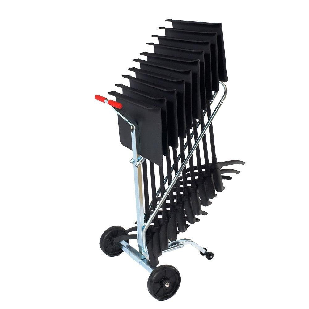 National Public Seating Nps Modern Steel Metal Dolly For 10 Melody Music Stands In Zinc Silver