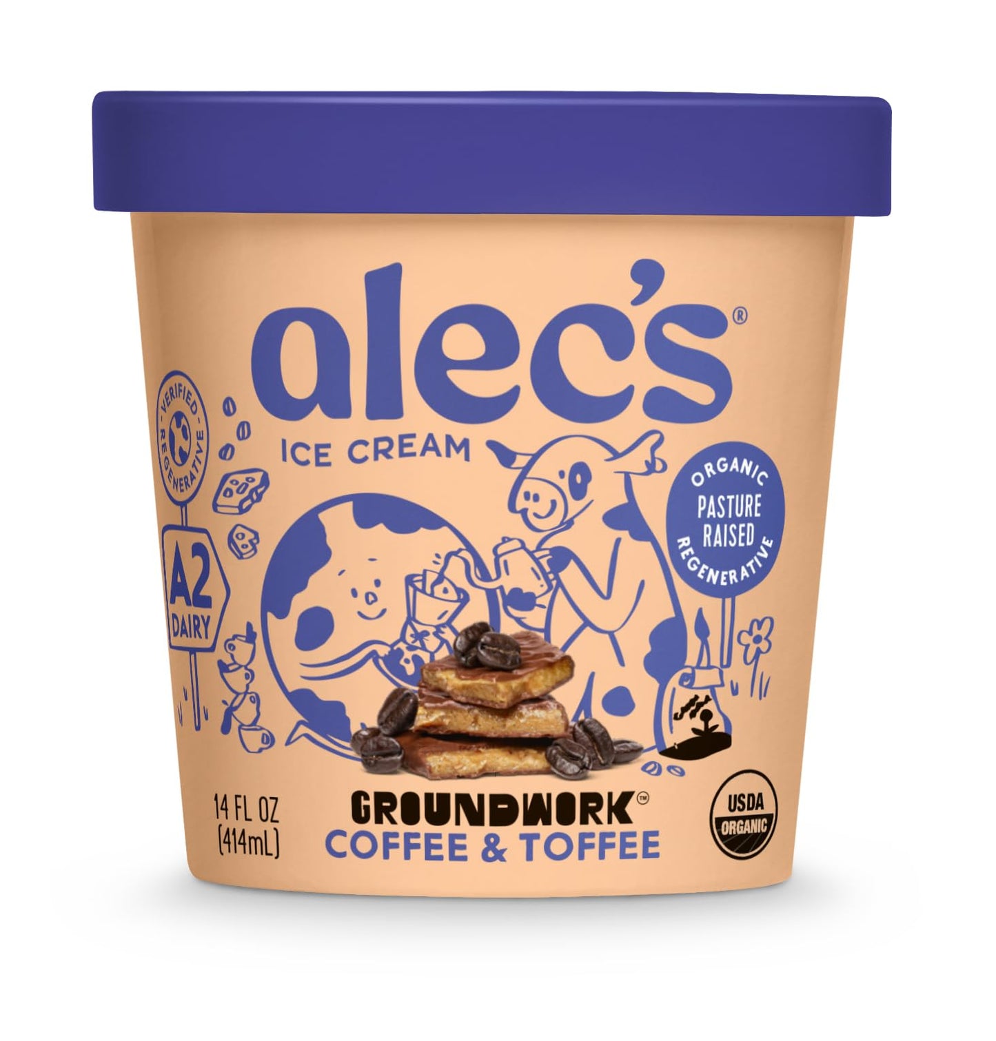 Alecs Coffee & Toffee Organic Ice Cream
