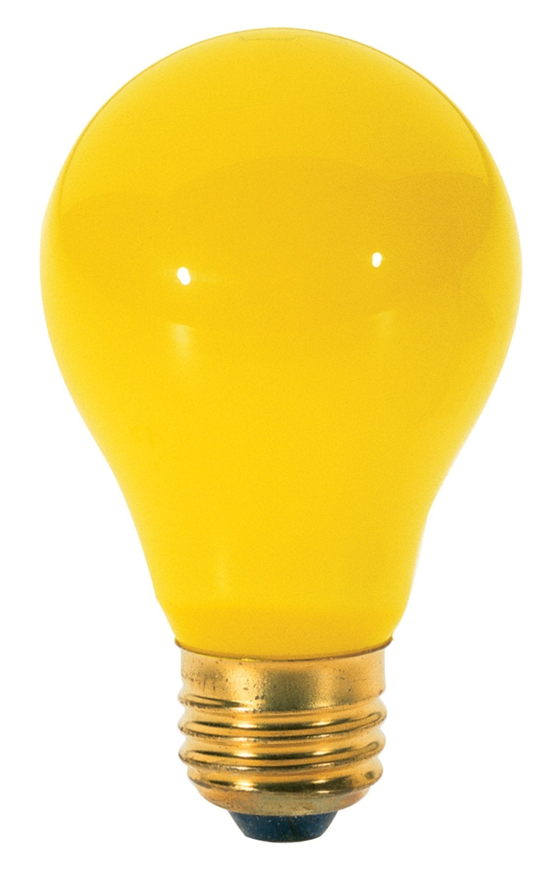 Satco 60 Watt A19 Incandescent Yellow Bug Light Bulb, 2-Pack, Glass, Model S3938