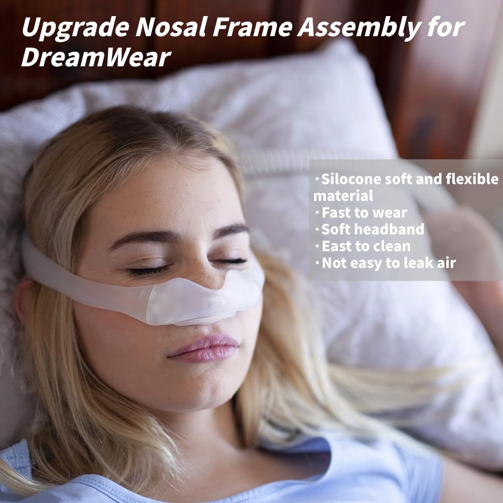 Under The Nose Pillow Replacement Kit for Respironics DreamWear, Silicone Soft Perfect Sealing Nose Masks with Headgear, Cushion, Frame and Absorbent Cloth - Bring Comfortable Sleep
