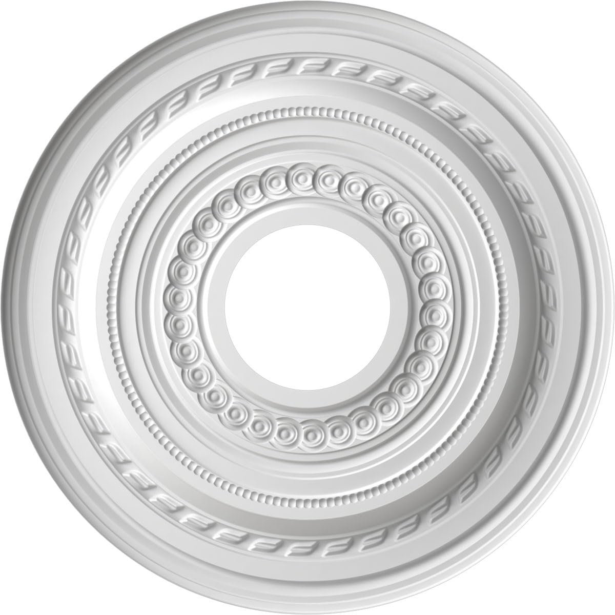 Ekena Millwork Cmp13Cocsv Cole Thermoformed Pvc Ceiling Medallion (Fits Canopies Up To 4 1/4), 13Od X 3 1/2Id X 3/4P, Metallic S