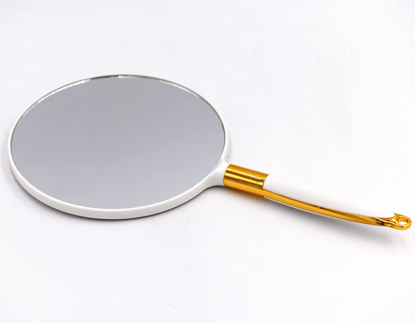 YCHMIR Handheld Mirror with Handle, Handheld Mirror for Hairdressers Hair Salon 6.9 x 13 inches White-Round