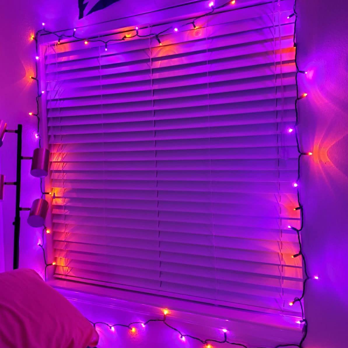 Dazzle Bright 20Ft Fairy String Lights, 60 Led Copper Wire, Waterproof, Purple And Orange, Battery Operated, Halloween Indoor/Outdoor Decor