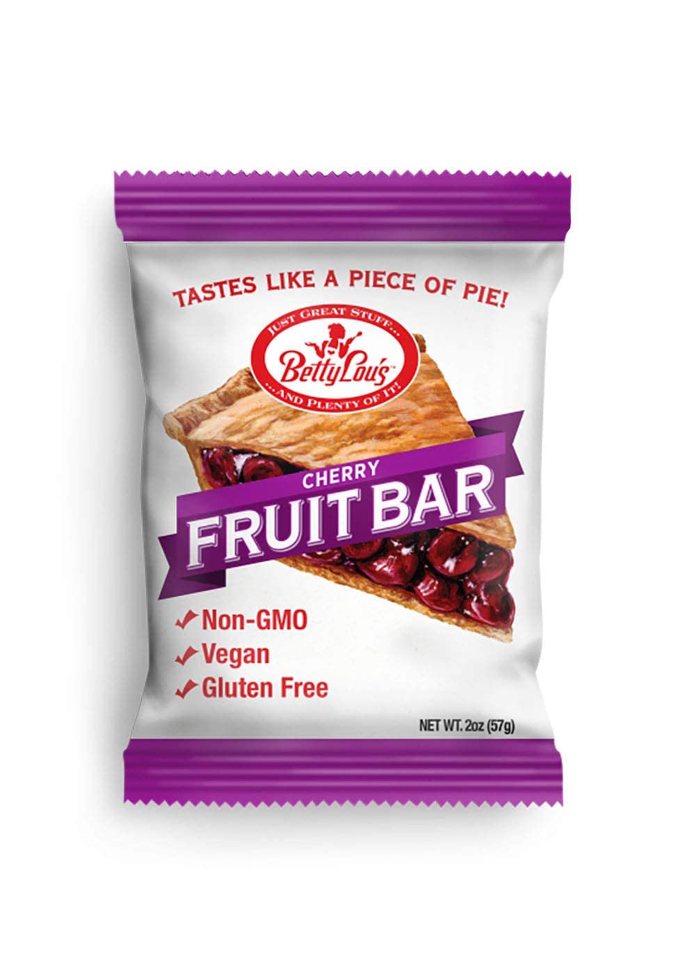 Betty Lous Fruit Bars, Cherry Pack of 12, Gluten Free, Vegan, Non GMO, Deliciously Healthy Snacks Made with All Natural Fruit J