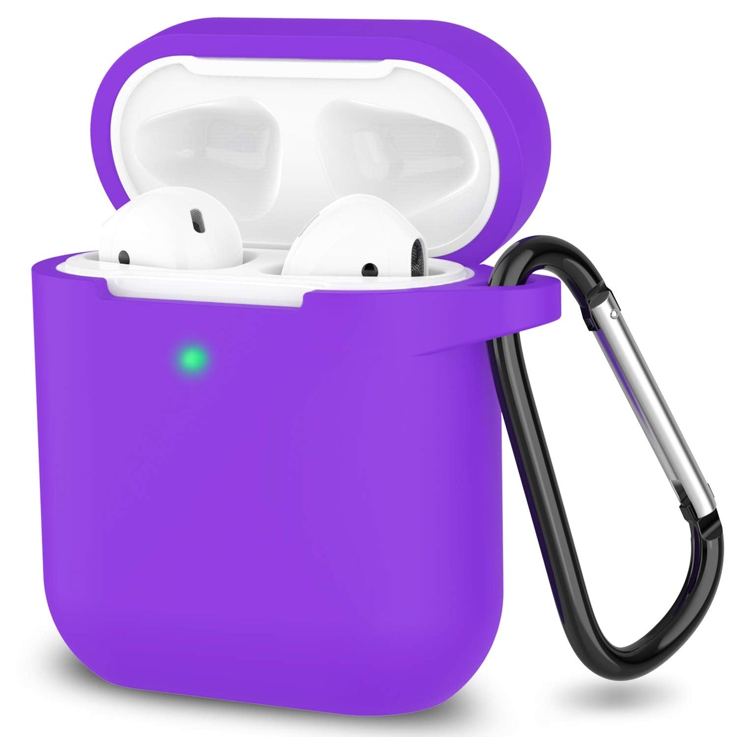 SATLITOG Silicone Case Compatible with Apple AirPods 1&2 Wireless and Wired Charging Case(Front LED Visible),Purple -Like New