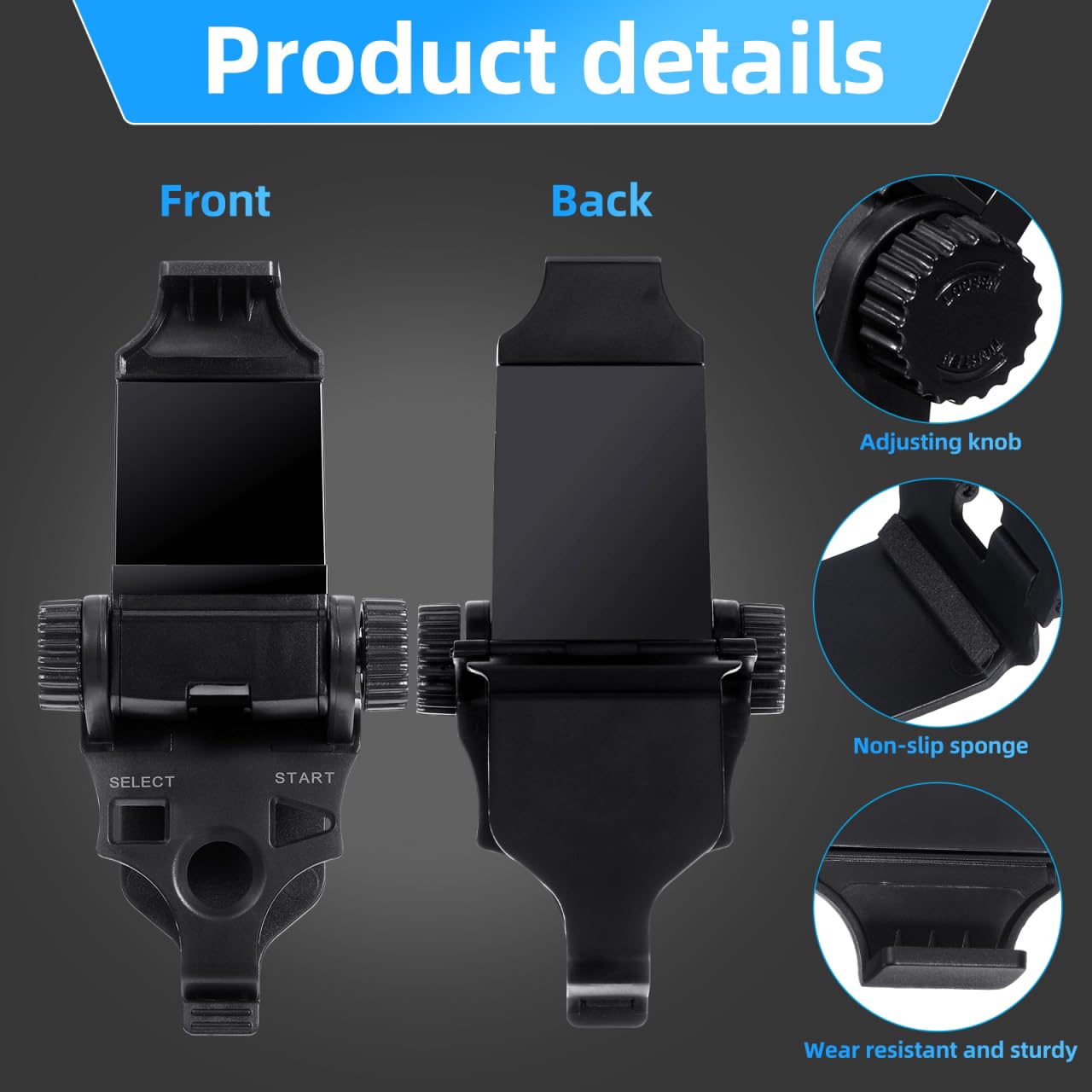 Gadpiparty Game Controller Bracket Holder Phone Stand Clamp For Controller Black Abs Material