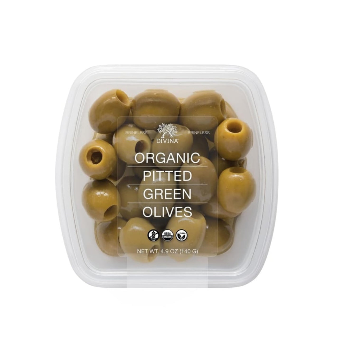 Divina Organic Pitted Green Olives, 4.9 OZ